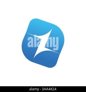 Moderno logo blu a forma di lettera Z in un design elegante, perfetto per il branding, la tecnologia o i progetti creativi. Lettera Z Logo Design, Abstract, Branding Illustrazione Vettoriale