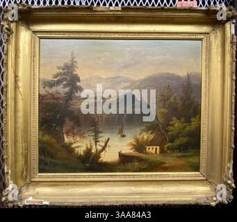 Paesaggio del fiume Hudson - West Point da Garrison's Landing X 267. Foto Stock