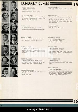 L'annuario Centralian del 1939 conserva l'eredità dell'anno scolastico 1938-1939 al Central High, documentando accademici, sport ed eventi sociali. Foto Stock