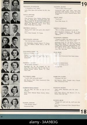 L'annuario 1939 Centralian fornisce un'istantanea della Central High, che mostra le attività, i risultati e la storia afroamericana dell'anno scolastico 1938-1939. Foto Stock
