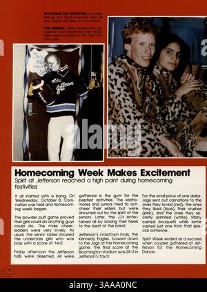Questo annuario del 1987 della Jefferson High School presenta studenti, insegnanti, club, atletica leggera ed eventi chiave dell'anno accademico 1986-1987. Foto Stock