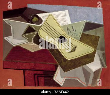 Chitarra e giornale, 1925 (dipinto) di Gris, Juan (1887-1927) spagnolo Illustrazione Vettoriale