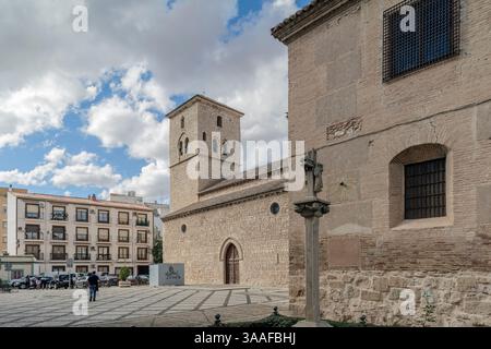 Chiesa di Santiago, la più antica di Ciudad Real, capitale, con resti del XIII secolo, comunità autonoma di Castilla-la Mancha, Spagna, Europa. Foto Stock