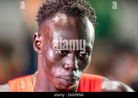 Melbourne, Australia. 29 marzo 2025. Sprint Sensation Gout Gout visto allo stabilimento di Maurie 2025 per il World Athletics Continental Tour Gold. 2025 Maurie Plant Invitational - World Athletics Continental Tour Gold. Credito: SOPA Images Limited/Alamy Live News Foto Stock