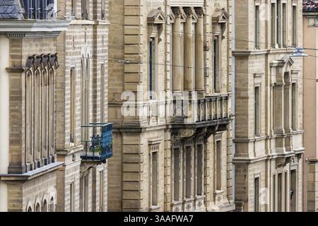 Edificio in Olgastrasse a Stoccarda. Edifici residenziali in stile classico, costruiti nel XIX secolo. Stoccarda, Baden-Wuerttemberg, Germania Foto Stock