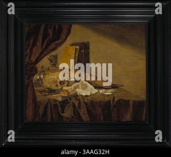 Jacques de claeuw una natura morta vanitas con un teschio strumente105315). Foto Stock