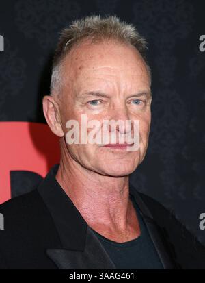 New York, Stati Uniti. 31 marzo 2025. Sting ha partecipato alla prima "MobLand" di New York tenutasi al SVA Theatre il 31 marzo 2025 a New York, New York © Steven Bergman/AFF-USA. Credito COM: AFF/Alamy Live News Foto Stock
