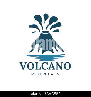 Logo Volcano, logo montagna Volcano disegno illustrazione vettoriale Illustrazione Vettoriale