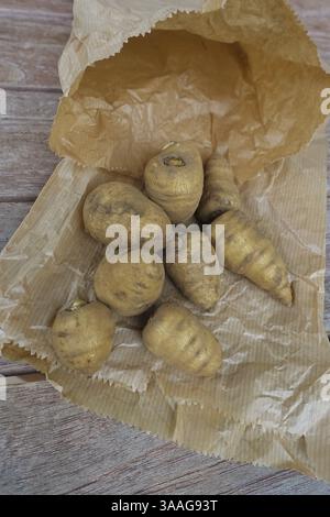 Chaerophyllum bulbosum (Chaerophyllum bulbosum), rapa chervil, bulbo chervil, radice sana, nutrizione sana, cucina vegetale, fotografia gastronomica, s Foto Stock