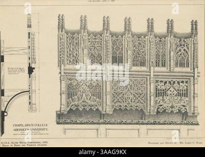 James Cromar Watt - Plants of Local Architectural Features - Chapel, King's College, Aberdeen University (pagina stampata) Foto Stock