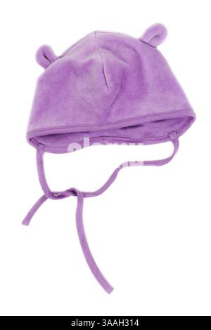 I bambini del cappello con stringhe isolati su sfondo bianco Foto Stock