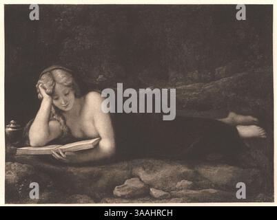 Magdalen in the Desert, noto anche come Reading Magdalen, e Magdalen Reading in a Cave, era un dipinto ad olio di data incerta tradizionalmente ma presumibilmente attribuito ad Antonio da Correggio. Il dipinto fu ultimo nella collezione del Gemäldegalerie alte Meister di Dresda, ma scomparve dopo la seconda guerra mondiale. Riproduzione di fotoincisione (c. 1897)[ Foto Stock