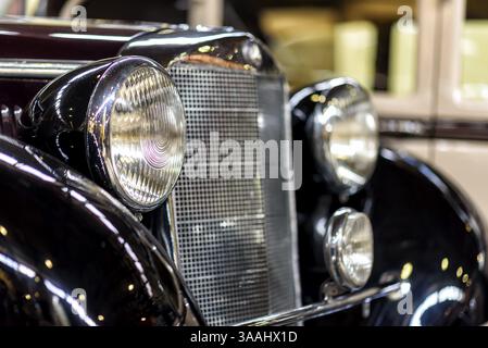 Dettagli di un'auto d'epoca in un museo Foto Stock