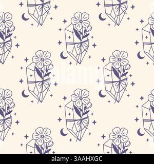 Schema vettoriale mistico con cristallo Illustrazione Vettoriale