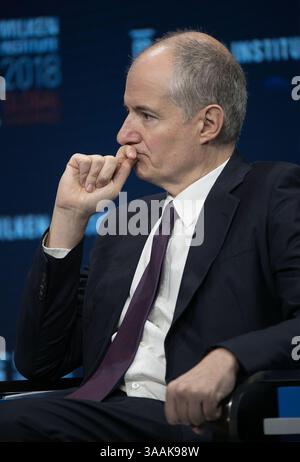 30 aprile 2018 - Beverly Hills, California, U. S - Emmanuel Roman, CEO, PIMCO durante la conferenza globale del Milken Institute 2017, tenutasi lunedì 30 aprile 2018 presso il Beverly Hilton Hotel a Beverly Hills, California. (Immagine di credito: © Prensa Internacional via cavo ZUMA) Foto Stock