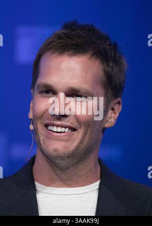 30 aprile 2018, Beverly Hills, California, USA: TOM BRADY della NFL, quarterback, New England Patriots e fondatore di TB12 durante la Milken Institute Global Conference al Beverly Hilton Hotel. (Immagine di credito: © Prensa Internacional via cavo ZUMA) Foto Stock