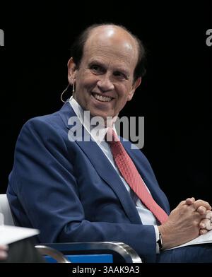 30 aprile 2018 - Beverly Hills, California, U. S - Michael Milken, Presidente del Milken Institute durante la Conferenza globale del Milken Institute 2017, tenutasi lunedì 30 aprile 2018 presso il Beverly Hilton Hotel a Beverly Hills, California. (Immagine di credito: © Prensa Internacional via cavo ZUMA) Foto Stock