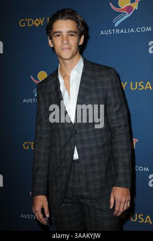 NEW YORK, NY - 23 GENNAIO: Brenton Thwaites partecipa A Un tour virtuale dell'Australia all'Hudson Mercantile il 23 gennaio 2017 a New York City.. Persone: Brenton Thwaites. (Immagine di credito: © SMG via ZUMA Wire) Foto Stock