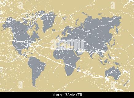 Illustrazione vettoriale vintage, grunge World Illustrazione Vettoriale