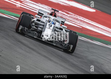 12 maggio 2018 - Barcellona, Catalogna, Spagna - MARCUS ERICSSON (SWE) guida durante la terza sessione di prove del GP di Spagna sul circuito di Barcellona - Catalunya con la sua Alfa Romeo Sauber C37 (Credit Image: © Matthias Oesterle via ZUMA Wire) Foto Stock