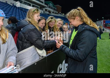 12 maggio 2018 - Bridgeview, Illinois, Stati Uniti - Bridgeview, Illinois - sabato 12 maggio 2018: Chicago Red Stars vs Houston Dash al Toyota Park. (Immagine di credito: © Daniel Bartel/ISIPhotos tramite filo ZUMA) Foto Stock