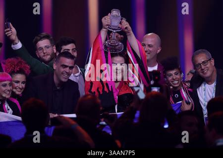 12 maggio 2018 - Lisbona, Portogallo - durante la Grand Final dell'Eurovision Song Contest 2018, all'Altice Arena di Lisbona, Portogallo, il 12 maggio 2018. (Immagine di credito: © Pedro Fiuza via ZUMA Wire) Foto Stock