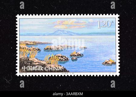 CINA - CIRCA 2007: Un francobollo stampato in Cina mostra il Parco Nazionale di Wudalianchi, circa 2007. Foto Stock