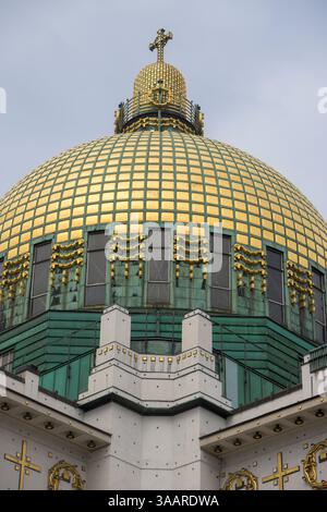 Dettaglio della cupola, esterno, Art Nouveau Kirche am Steinhof, 1907, chiamata anche Chiesa di San Leopoldo, Vienna, Austria Foto Stock