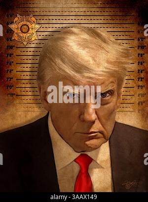 Concetto illustrativo di Donald Trump. Foto Stock