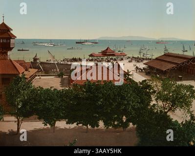 Stampa fotocromatica di Bombay Harbour, India. Foto Stock
