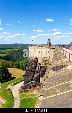 Germania, Sassonia, Sassonia svizzera, Königstein, fortezza di Königstein Foto Stock