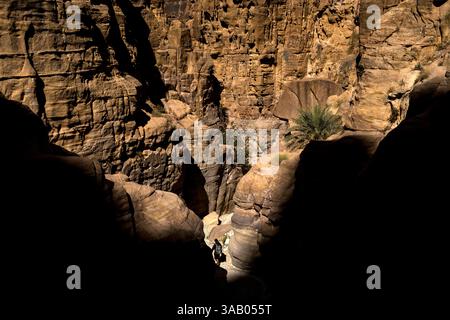 AL-MANSOURA, GIORDANIA - 10 SETTEMBRE 2021: Abu Ali nel Wadi Ghuweir Trail. CREDITO: Daniel Rodrigues Foto Stock