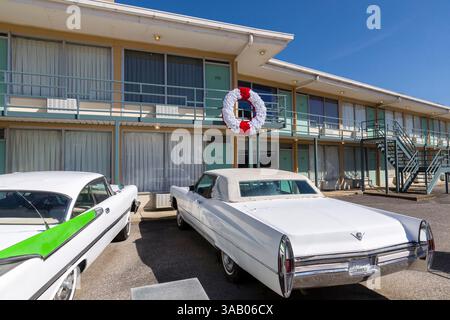 Stati Uniti, Tennessee, Deep South, Memphis, Lorraine Hotel (Motel), il National Civil Rights Museum, sito storico, Rev. Martin Luther King Jr. fu assassinato al Lorraine Motel il 4 aprile 1968 Foto Stock