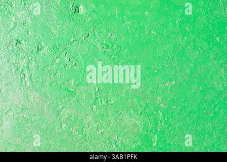 Superficie ruvida grunge verde alla luce del sole Foto Stock
