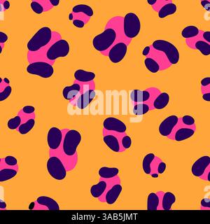 Stampa animalistica psichedelica senza cuciture. Illustrazione vettoriale. Illustrazione Vettoriale