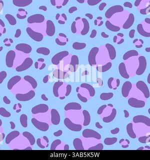 Stampa leopardata blu pastello. Motivo senza cuciture. Illustrazione Vettoriale