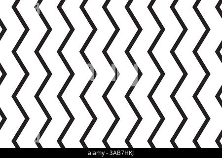Design a zigzag. Audaci strisce a freccia. Linee ondulate monocromatiche. Forma astratta vettoriale. Illustrazione Vettoriale