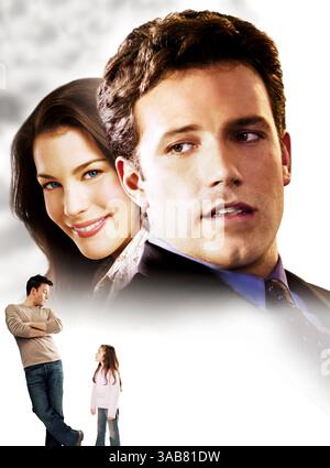 DATA DI RILASCIO: 26 marzo 2004. TITOLO DEL FILM: Jersey Girl. STUDIO: Miramax Films. DIRETTORE: Kevin Smith. TRAMA: Dopo che la sua carriera è stata messa da parte da una tragedia inaspettata e da un esplosione personale, un solo uomo deve prendersi cura della sua precoce figlia. NELLA FOTO: BEN AFFLECK, LIV TYLER, RAQUEL CASTRO. (Immagine di credito: © Miramax Films/Entertainment Pictures/ZUMAPRESS.com) SOLO PER USO EDITORIALE! Non per USO commerciale! Foto Stock