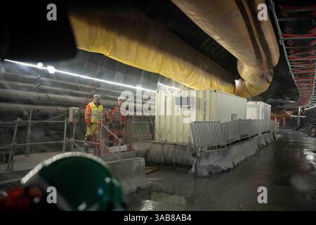 Italia. 2 aprile 2025. I cantieri per la galleria di base Lione-Torino, dove è stata inaugurata la nuova TBM (Tunnel Boring Machine) "Viviana". - Martedì 1 aprile 2025, Italia. News (foto di Marco Alpozzi/LaPresse) crediti: LaPresse/Alamy Live News Foto Stock