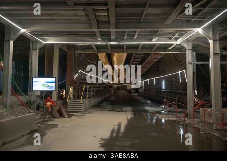 Italia. 2 aprile 2025. I cantieri per la galleria di base Lione-Torino, dove è stata inaugurata la nuova TBM (Tunnel Boring Machine) "Viviana". - Martedì 1 aprile 2025, Italia. News (foto di Marco Alpozzi/LaPresse) crediti: LaPresse/Alamy Live News Foto Stock