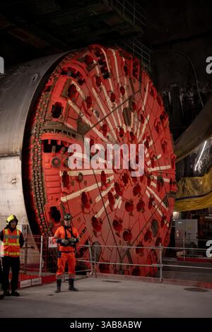 Italia. 2 aprile 2025. I cantieri per la galleria di base Lione-Torino, dove è stata inaugurata la nuova TBM (Tunnel Boring Machine) "Viviana". - Martedì 1 aprile 2025, Italia. News (foto di Marco Alpozzi/LaPresse) crediti: LaPresse/Alamy Live News Foto Stock