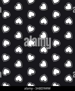 Modello senza cuciture vettoriale del cuore scandinavo piatto Illustrazione Vettoriale