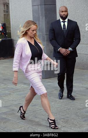 16 aprile 2018 - New York, NY, USA - 16 aprile 2018 New York City..Stormy Daniels al Daniel Patrick Moynihan U.S. Court House a New York City il 16 aprile 2018. (Immagine di credito: © Kristin Callahan/Ace Pictures via ZUMA Press) Foto Stock