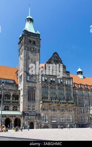 Neues Rathaus am Neumarkt, Chemnitz, Sachsen, Deutschland *** nuovo Municipio a Neumarkt, Chemnitz, Sassonia, Germania Foto Stock