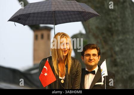 21 maggio 2007 - Istanbul, Turchia - la tennista russa MARIA SHARAPOVA parla durante la cerimonia di apertura del torneo di tennis WTA Istanbul Cup presso il palazzo topkapi dell'era ottomana a Istanbul, Turchia. (Immagine di credito: © Kursad Bayhan/Kursat Bayhan/ZUMA Press) Foto Stock