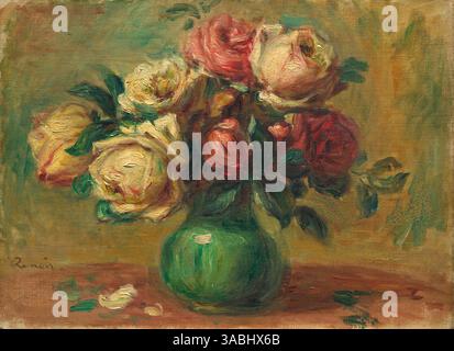 Rose in un vaso, 1890 (dipinto) di Renoir, Pierre Auguste (1841-1919) francese Illustrazione Vettoriale