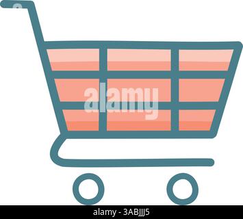 Semplice icona carrello. Illustrazione Vettoriale