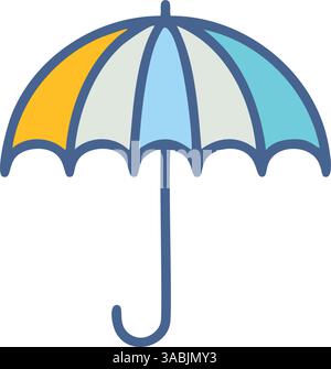 Icona Ombrello multicolore. Illustrazione Vettoriale