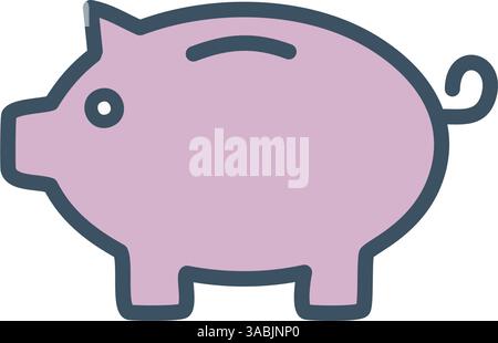 Semplice icona Piggy Bank. Illustrazione Vettoriale