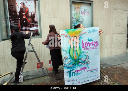 Torino, Italia. 2 aprile 2025. Torino Cinema massimo presentazione di Lovers Film Festival: Il più longevo festival cinematografico LGBTQI in Europa e terzo al mondo, diretto da Vladimir Luxuria, compie 40 anni. Credito: Agenzia fotografica indipendente/Alamy Live News Foto Stock